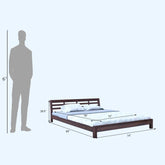 Essen Solid Sheesham Wood Bed Without Storage (King Size, Walnut Finish)